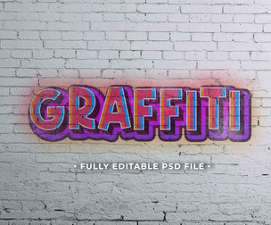 Graffiti PSD Fully Editable Text Effect. Layer Style PSD Mockup Template
