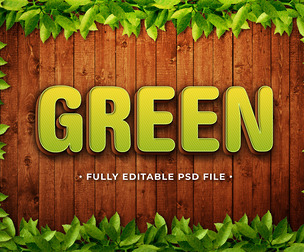 Green PSD Fully Editable Text Effect. Layer Style PSD Mockup Template