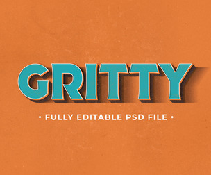 Gritty PSD Fully Editable Text Effect. Layer Style PSD Mockup Template