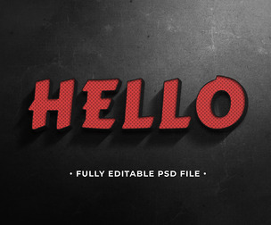 Hello PSD Fully Editable Text Effect. Layer Style PSD Mockup Template
