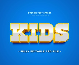 Kids PSD Fully Editable Text Effect. Layer Style PSD Mockup Template