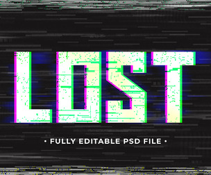 Lost PSD Fully Editable Text Effect. Layer Style PSD Mockup Template