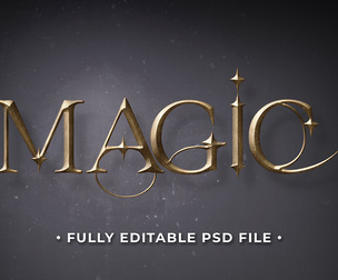 Magic PSD Fully Editable Text Effect. Layer Style PSD Mockup Template