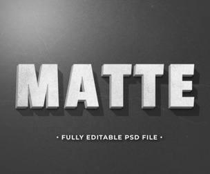 Matte PSD Fully Editable Text Effect. Layer Style PSD Mockup Template