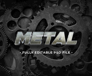 Metal PSD Fully Editable Text Effect. Layer Style PSD Mockup Template