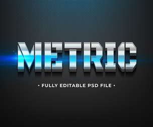 Metric PSD Fully Editable Text Effect. Layer Style PSD Mockup Template