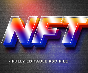 NFT PSD Fully Editable Text Effect. Layer Style PSD Mockup Template