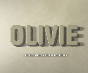 Olivie PSD Fully Editable Text Effect. Layer Style PSD Mockup Template