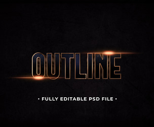 Outline PSD Fully Editable Text Effect. Layer Style PSD Mockup Template