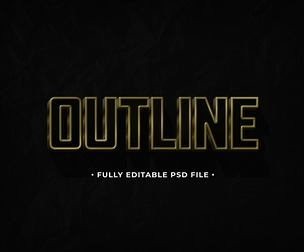 Outline PSD Fully Editable Text Effect. Layer Style PSD Mockup Template
