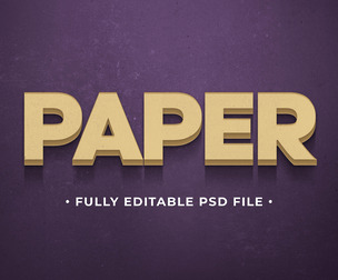 Paper PSD Fully Editable Text Effect. Layer Style PSD Mockup Template