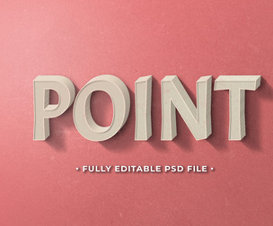 Point PSD Fully Editable Text Effect. Layer Style PSD Mockup Template