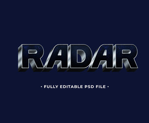 Radar PSD Fully Editable Text Effect. Layer Style PSD Mockup Template