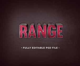 Range PSD Fully Editable Text Effect. Layer Style PSD Mockup Template