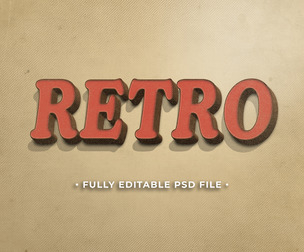 Retro 1 PSD Fully Editable Text Effect. Layer Style PSD Mockup Template