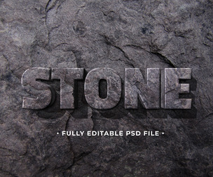 Stone PSD Fully Editable Text Effect. Layer Style PSD Mockup Template