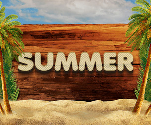 Summer PSD Fully Editable Text Effect. Layer Style PSD Mockup Template
