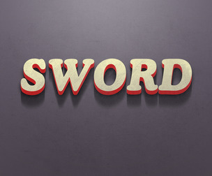 Sword PSD Fully Editable Text Effect. Layer Style PSD Mockup Template