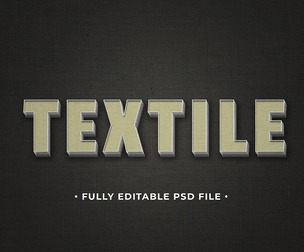 Textile PSD Fully Editable Text Effect. Layer Style PSD Mockup Template