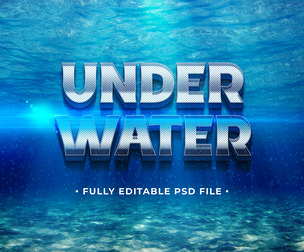 Underwater PSD Fully Editable Text Effect. Layer Style PSD Mockup Template