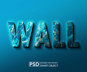 Wall 1 PSD Fully Editable Text Effect. Layer Style PSD Mockup Template