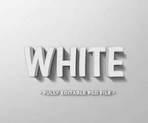 White PSD Fully Editable Text Effect. Layer Style PSD Mockup Template