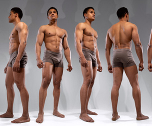 Standing Turnaround Poses-Photo Reference Pack For Artists 522 JPEGs noAI