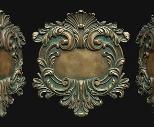 Vintage Baroque House Number Plaque 3D Model  CNC and 3D Print Ready