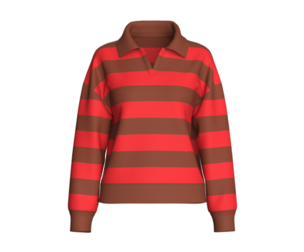 Girls Drop-Shoulder Horizontal Striped Sweatshirt | Marvelous / Clo3d / obj / fbx