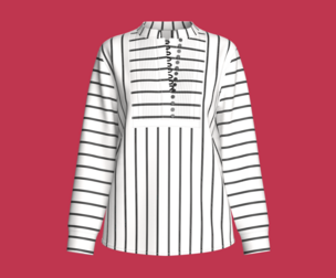 Girls Pintuck Pleated Stripe Shirt | Marvelous / Clo3d / obj / fbx