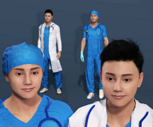 Rigged Male Doctor and Surgeon Bundle  Realistic 3D Characters
