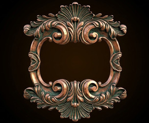 Luxury Baroque Frame 3D Model CNC and 3D Print Ready