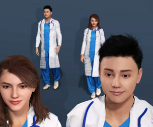 Realistic Male and Female Doctor 3D Model Pack  Rigged  Medical Professional Characters