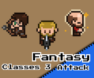 Fantasy Classes Combat Pack Vol.3 – Barbarian, Hunter, Priest (16x16)