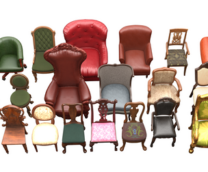 Grand Estates: Classical Furniture Mega Pack - Ornate Chairs & Armchairs (PBR)