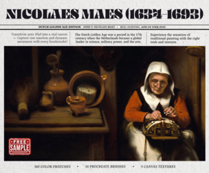 Free Sample - Nicolaes Maes Procreate Kit (Procreate Brushes & Canvas Textures)