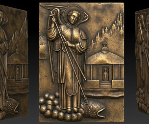 Saint Raphael Relief 3D Model  CNC and 3D Print Ready