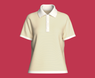 Girls Horizontal Pinstripe Polo Shirt | Marvelous / Clo3d / obj / fbx