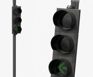 Traffic Light with Pole - Arrow Signal Head