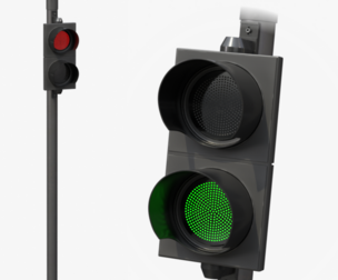 Traffic Light with Pole - Dual Signal Head