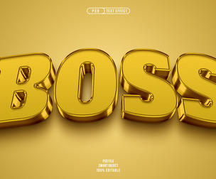 Boss PSD Fully Editable Text Effect. Layer Style PSD Mockup Template