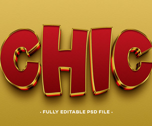 Chic PSD Fully Editable Text Effect. Layer Style PSD Mockup Template