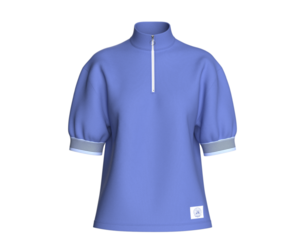 Girls High Neck Half-Zip Puff Sleeve Top | Marvelous / Clo3d / obj / fbx