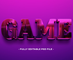Game PSD Fully Editable Text Effect. Layer Style PSD Mockup Template