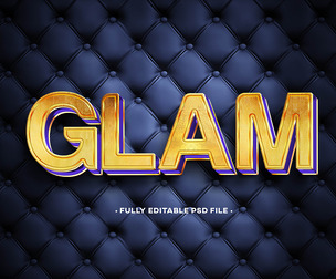 Glam PSD Fully Editable Text Effect. Layer Style PSD Mockup Template
