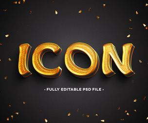 Icon PSD Fully Editable Text Effect. Layer Style PSD Mockup Template