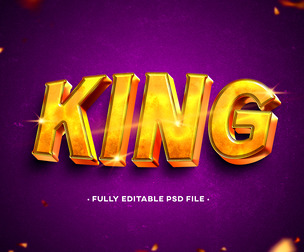 King PSD Fully Editable Text Effect. Layer Style PSD Mockup Template