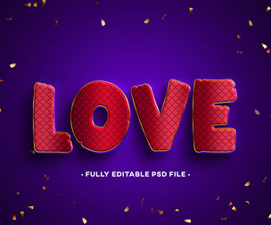 Love PSD Fully Editable Text Effect. Layer Style PSD Mockup Template