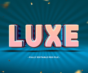 Luxe PSD Fully Editable Text Effect. Layer Style PSD Mockup Template