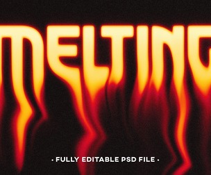 Melting - Distorted Glitch PSD Fully Editable Text Effect. Layer Style PSD Mockup Template